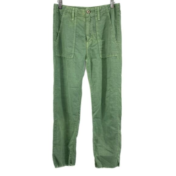 Mother Shaker Chop Crop Pants 26 Hedge Green Capris Ankle - Picture 1 of 11